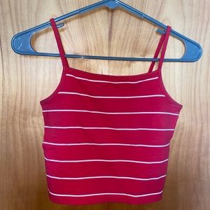 red and white striped crop tank